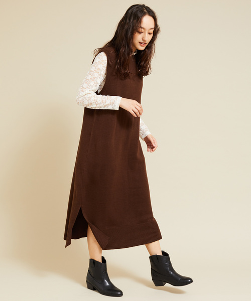 レースハイネックニットセット ワンピース E World Hyphen World E Gallery イーハイフンワールドギャラリー のファッション ワンピース セール