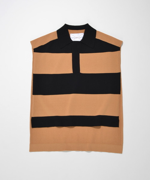 SUPERTHANKS（スーパーサンクス）の「ポンチョベスト（ユニセックス）（ベスト・メンズ・ホワイト/ブラック/ホワイト×ブラック/グリーン系その他/ベージュ×ブラック・SMALL/MEDIUM/LARGE）」の7枚目の写真