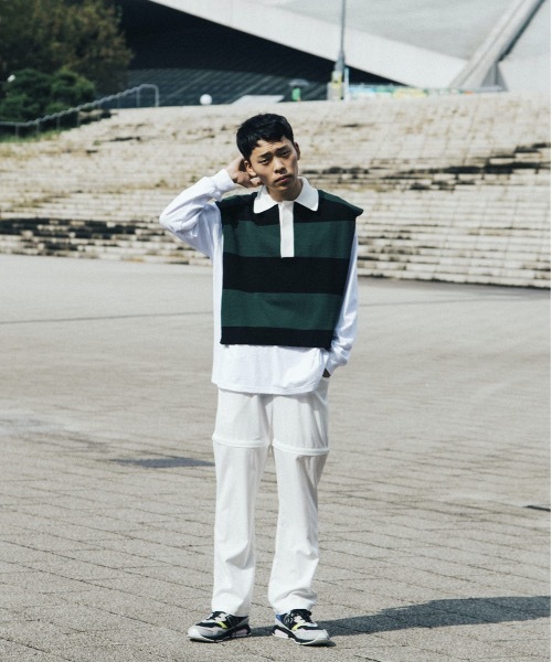 SUPERTHANKS（スーパーサンクス）の「ポンチョベスト（ユニセックス）（ベスト・メンズ・ホワイト/ブラック/ホワイト×ブラック/グリーン系その他/ベージュ×ブラック・SMALL/MEDIUM/LARGE）」の20枚目の写真