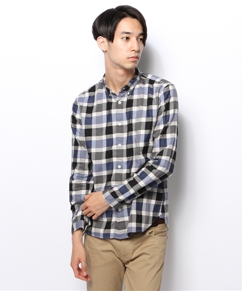 AMERICAN RAG CIE（アメリカンラグシー）の「AMEICAN RAG CIE ブロックチェックシャツ 107-ANB-M142-SH047（シャツ/ブラウス・メンズ・ブラウン/ブルー・1/2）」の11枚目の写真