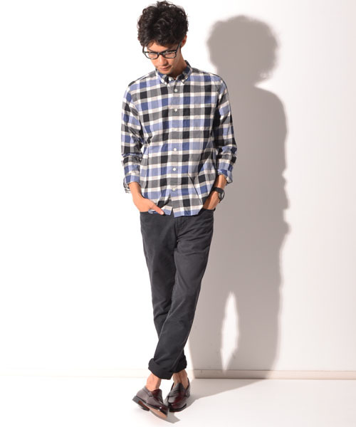 AMERICAN RAG CIE（アメリカンラグシー）の「AMEICAN RAG CIE ブロックチェックシャツ 107-ANB-M142-SH047（シャツ/ブラウス・メンズ・ブラウン/ブルー・1/2）」の14枚目の写真