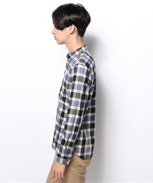 AMERICAN RAG CIE（アメリカンラグシー）の「AMEICAN RAG CIE ブロックチェックシャツ 107-ANB-M142-SH047（シャツ/ブラウス・メンズ・ブラウン/ブルー・1/2）」の4枚目の写真