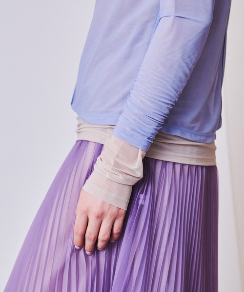 MAISON SPECIAL(メゾンスペシャル)の「レイヤードシアートップス【MAISON SPECIAL/メゾンスペシャル】(Tシャツ/カットソー・レディース・ブルー/グリーン/ホワイト/ブラウン・FREE)」の14枚目の写真