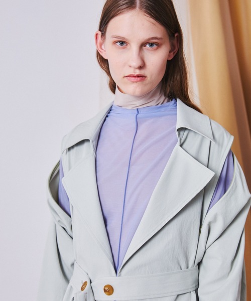 MAISON SPECIAL(メゾンスペシャル)の「レイヤードシアートップス【MAISON SPECIAL/メゾンスペシャル】(Tシャツ/カットソー・レディース・ブルー/グリーン/ホワイト/ブラウン・FREE)」の11枚目の写真