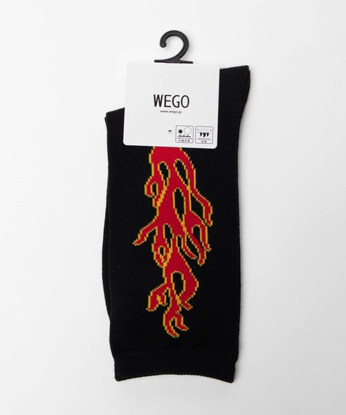 WEGO（ウィゴー）の「WEGO/ファイヤーパターンソックス（ソックス/靴下・レディース・ホワイト/ブラック・FREE）」の4枚目の写真
