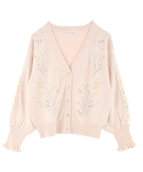 axes femme（アクシーズファム）の「ミモザ刺繍ニットカーディガン