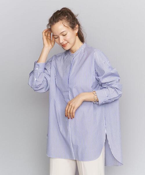 BEAUTY&YOUTH UNITED ARROWS（ビューティーアンドユースユナイテッドアローズ）の「BY コットンタイプライターワイドスキッパーネックシャツ（シャツ/ブラウス・レディース・その他1/ライトピンク/ホワイト・FREE）」の14枚目の写真