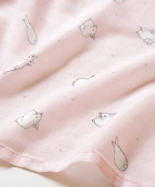 10mois(ディモワ)の「【10mois】 SWADDLE bamboo(スワドルバンブー)(おくるみ・キッズ・ピンク/ライトグレー/ホワイト・FREE)」の9枚目の写真