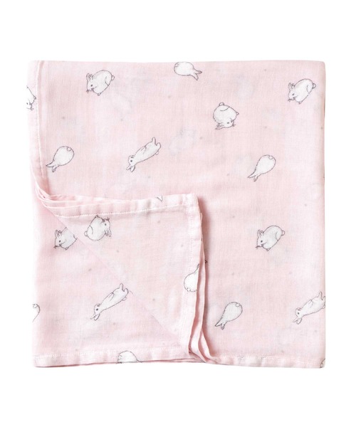 10mois(ディモワ)の「【10mois】 SWADDLE bamboo(スワドルバンブー)(おくるみ・キッズ・ピンク/ライトグレー/ホワイト・FREE)」の8枚目の写真