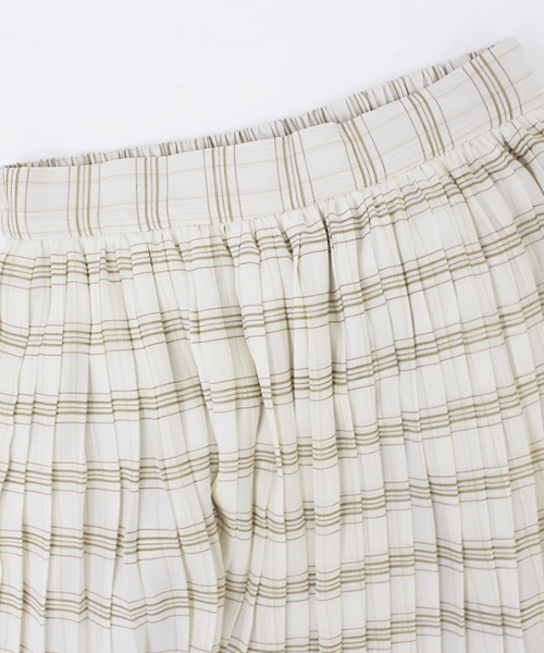 MODE ROBE(モードローブ)の「シフォンチェックプリーツスカート(スカート・レディース・アイボリー・FREE)」の9枚目の写真