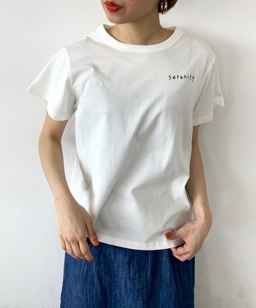 studio CLIP（スタディオクリップ）の「[取扱い店舗限定]イラストレーターyohさんコラボTシャツ（Tシャツ/カットソー・レディース・グリーン系その他6/ホワイト系その他7/ブラウン系その他5/ホワイト系その他4/ブラック系その他3/カーキ/ホワイト系その他/グレー系その他2/ホワイト/オレンジ/ブルー/ベージュ・FREE）」の2枚目の写真