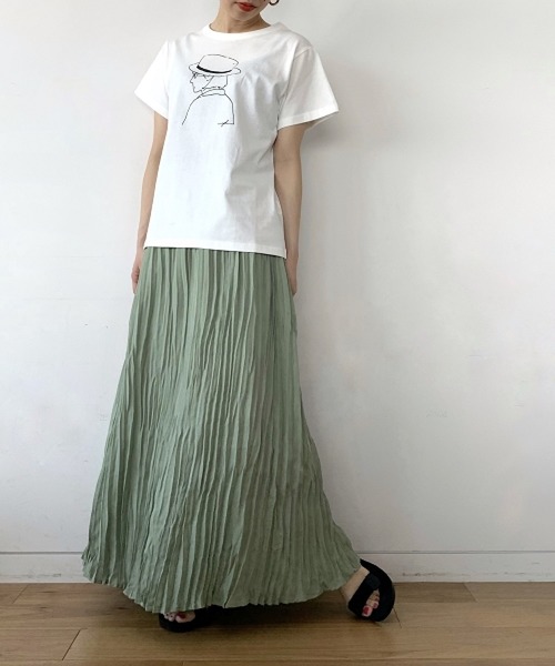 studio CLIP（スタディオクリップ）の「[取扱い店舗限定]イラストレーターyohさんコラボTシャツ（Tシャツ/カットソー・レディース・グリーン系その他6/ホワイト系その他7/ブラウン系その他5/ホワイト系その他4/ブラック系その他3/カーキ/ホワイト系その他/グレー系その他2/ホワイト/オレンジ/ブルー/ベージュ・FREE）」の21枚目の写真