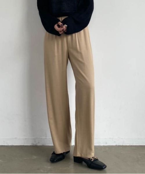 Aunt Marie's（アントマリーズ）の「【低身長向けSサイズ有】セミワイドイージーパンツ 【AUNT MARIE'S】（その他パンツ・レディース・ブラック/ベージュ/パープル/イエロー・SMALL/FREE）」の11枚目の写真