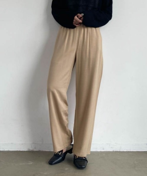 Aunt Marie's（アントマリーズ）の「【低身長向けSサイズ有】セミワイドイージーパンツ 【AUNT MARIE'S】（その他パンツ・レディース・ブラック/ベージュ/パープル/イエロー・SMALL/FREE）」の12枚目の写真