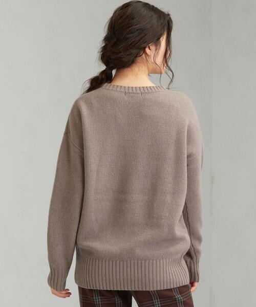 green label relaxing（グリーンレーベルリラクシング）の「FFC W/CA Vネック プルオーバー ニット（ニット/セーター・レディース・オフホワイト/モカ/パープル/ライトブルー・FREE）」の7枚目の写真