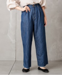 PUAL CE CIN | 綿麻デニムタックパンツ(デニムパンツ)