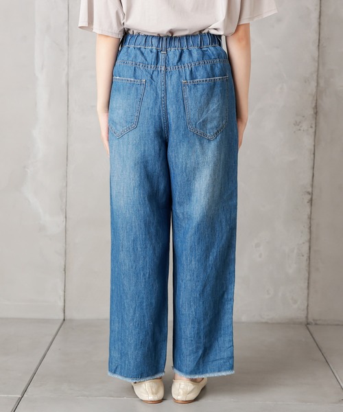 PUAL CE CIN（ピュアルセシン）の「綿麻デニムタックパンツ（デニムパンツ・レディース・インディゴブルー/ブルー・FREE）」の21枚目の写真