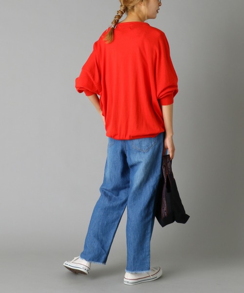 PUAL CE CIN（ピュアルセシン）の「綿麻デニムタックパンツ（デニムパンツ・レディース・インディゴブルー/ブルー・FREE）」の9枚目の写真