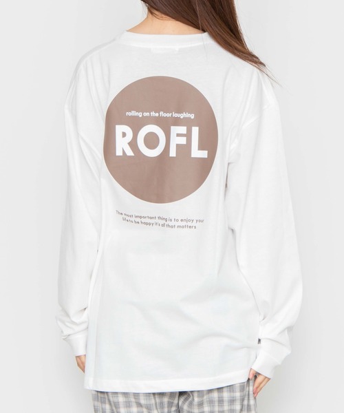 WEGO（ウィゴー）の「WEGO/ROFLサークルロゴプリントロンT（Tシャツ/カットソー・レディース・ホワイト/ベージュ・LARGE/MEDIUM/SMALL）」の4枚目の写真