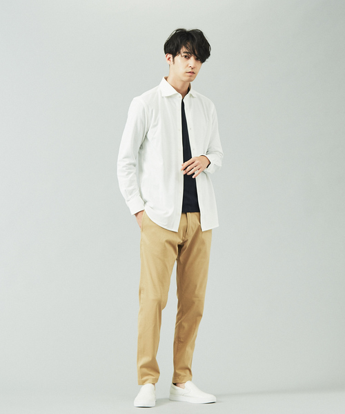 ABAHOUSE GRAY(アバハウスグレイ)の「【展開店舗限定】汗染軽減 針抜リブ Vネック長袖 Tシャツ(Tシャツ/カットソー・メンズ・ホワイト/グレイッシュベージュ/ネイビー/ブラック・46/48)」の11枚目の写真