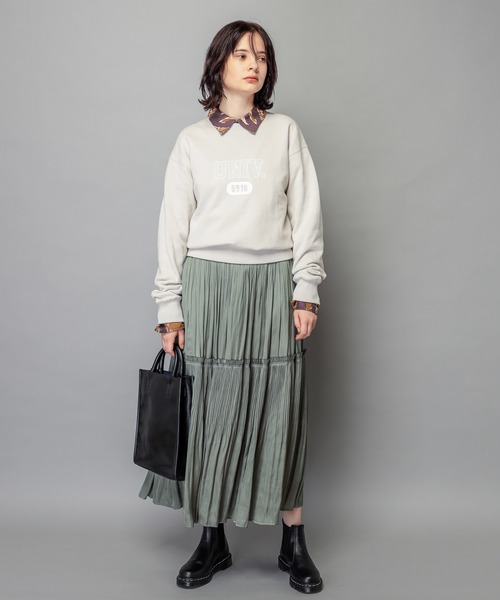 スカート スカート細プリーツサテンロングスカート スカート Ciaopanic チャオパニック のファッション