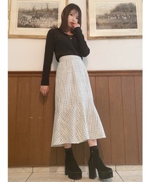 one way | 切替ツイードマーメイド(スカート)