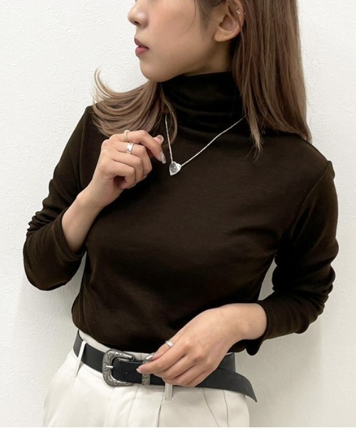 apres jour mignon(アプレジュールミニョン)の「リブタートルインナー【ZOZOTOWN限定アイテム】(Tシャツ/カットソー・レディース・オフホワイト/ブラック/ダークブラウン・フリー/X-LARGE)」の19枚目の写真