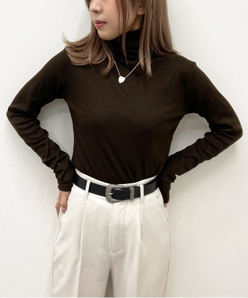 apres jour mignon(アプレジュールミニョン)の「リブタートルインナー【ZOZOTOWN限定アイテム】(Tシャツ/カットソー・レディース・オフホワイト/ブラック/ダークブラウン・フリー/X-LARGE)」の20枚目の写真
