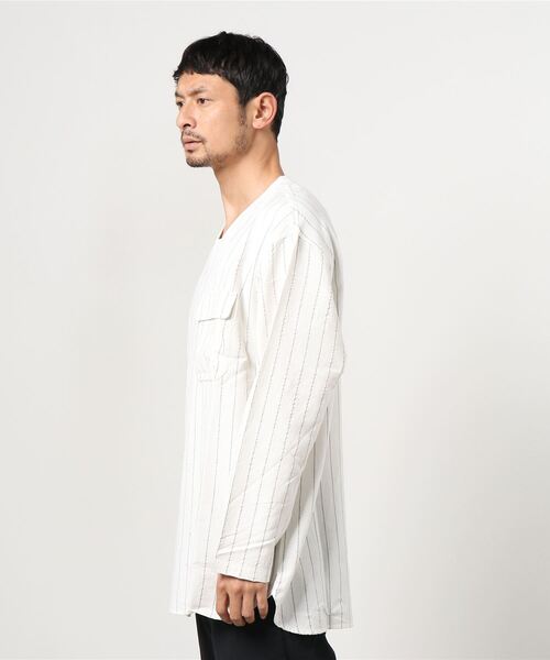 grn(ジーアールエヌ)の「◇RAYONMIXLOOSEPULLOVERSHIRT コットン×リネン×レーヨンビックシルエットプルオーバーシャツ(シャツ/ブラウス・メンズ・ベージュ/ホワイト/ブルー/グリーン/ブラック・L/M)」の14枚目の写真