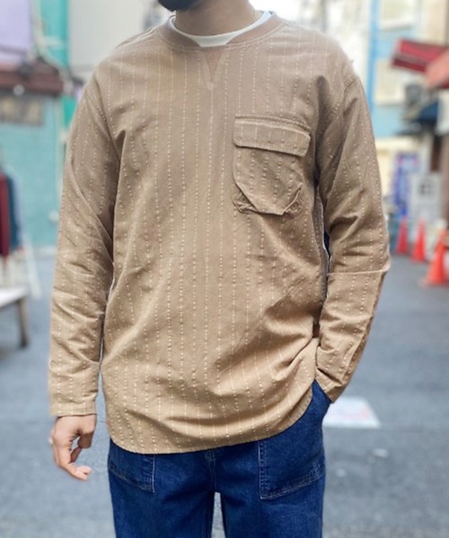 grn(ジーアールエヌ)の「◇RAYONMIXLOOSEPULLOVERSHIRT コットン×リネン×レーヨンビックシルエットプルオーバーシャツ(シャツ/ブラウス・メンズ・ベージュ/ホワイト/ブルー/グリーン/ブラック・L/M)」の3枚目の写真