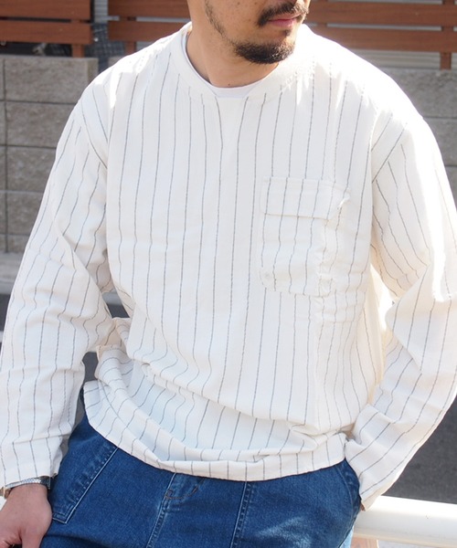 grn(ジーアールエヌ)の「◇RAYONMIXLOOSEPULLOVERSHIRT コットン×リネン×レーヨンビックシルエットプルオーバーシャツ(シャツ/ブラウス・メンズ・ベージュ/ホワイト/ブルー/グリーン/ブラック・L/M)」の1枚目の写真