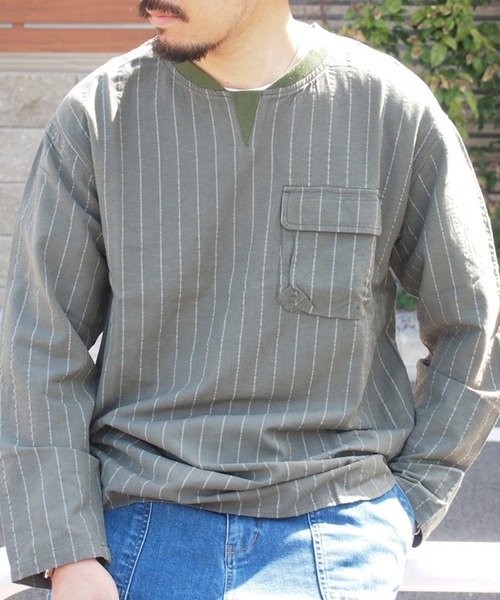 grn(ジーアールエヌ)の「◇RAYONMIXLOOSEPULLOVERSHIRT コットン×リネン×レーヨンビックシルエットプルオーバーシャツ(シャツ/ブラウス・メンズ・ベージュ/ホワイト/ブルー/グリーン/ブラック・L/M)」の4枚目の写真