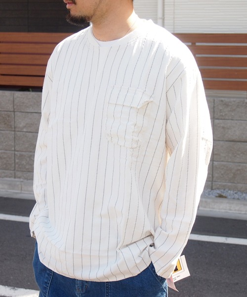 grn(ジーアールエヌ)の「◇RAYONMIXLOOSEPULLOVERSHIRT コットン×リネン×レーヨンビックシルエットプルオーバーシャツ(シャツ/ブラウス・メンズ・ベージュ/ホワイト/ブルー/グリーン/ブラック・L/M)」の17枚目の写真