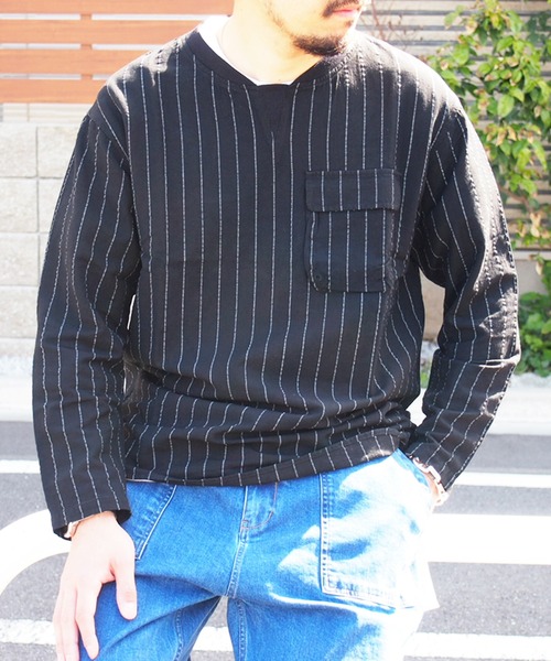 grn(ジーアールエヌ)の「◇RAYONMIXLOOSEPULLOVERSHIRT コットン×リネン×レーヨンビックシルエットプルオーバーシャツ(シャツ/ブラウス・メンズ・ベージュ/ホワイト/ブルー/グリーン/ブラック・L/M)」の13枚目の写真