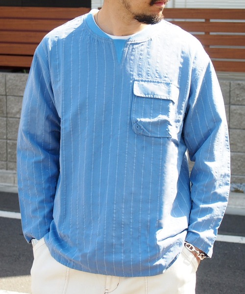 grn(ジーアールエヌ)の「◇RAYONMIXLOOSEPULLOVERSHIRT コットン×リネン×レーヨンビックシルエットプルオーバーシャツ(シャツ/ブラウス・メンズ・ベージュ/ホワイト/ブルー/グリーン/ブラック・L/M)」の15枚目の写真