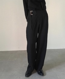 【COLN】Slacks Buckle Belt Big Silhouette Straight