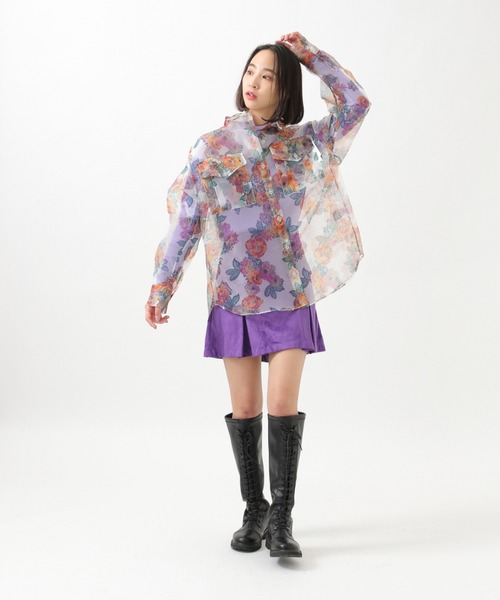 ROCKET x LUNCH（ロケットアンドランチ）の「ROCKET×LUNCH／ORGANZAガラシャツ　2929015（シャツ/ブラウス・レディース・その他1・SMALL）」の2枚目の写真