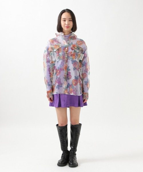 ROCKET x LUNCH（ロケットアンドランチ）の「ROCKET×LUNCH／ORGANZAガラシャツ　2929015（シャツ/ブラウス・レディース・その他1・SMALL）」の7枚目の写真