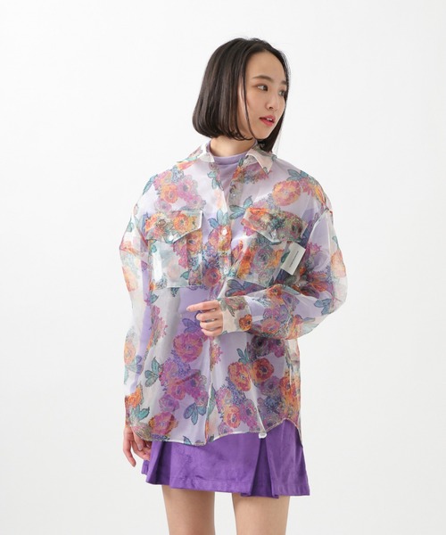 ROCKET x LUNCH（ロケットアンドランチ）の「ROCKET×LUNCH／ORGANZAガラシャツ　2929015（シャツ/ブラウス・レディース・その他1・SMALL）」の5枚目の写真