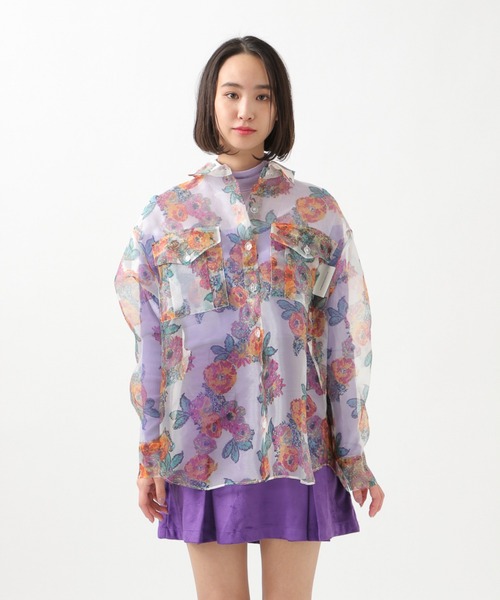 ROCKET x LUNCH（ロケットアンドランチ）の「ROCKET×LUNCH／ORGANZAガラシャツ　2929015（シャツ/ブラウス・レディース・その他1・SMALL）」の9枚目の写真