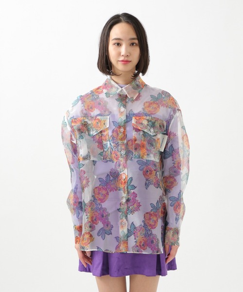 ROCKET x LUNCH（ロケットアンドランチ）の「ROCKET×LUNCH／ORGANZAガラシャツ　2929015（シャツ/ブラウス・レディース・その他1・SMALL）」の4枚目の写真