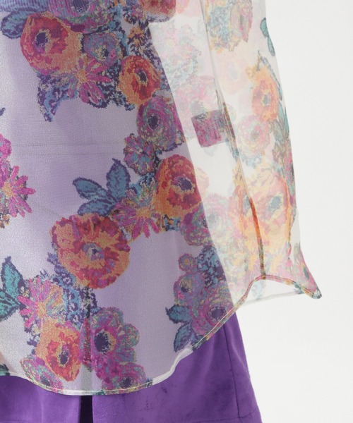 ROCKET x LUNCH（ロケットアンドランチ）の「ROCKET×LUNCH／ORGANZAガラシャツ　2929015（シャツ/ブラウス・レディース・その他1・SMALL）」の8枚目の写真