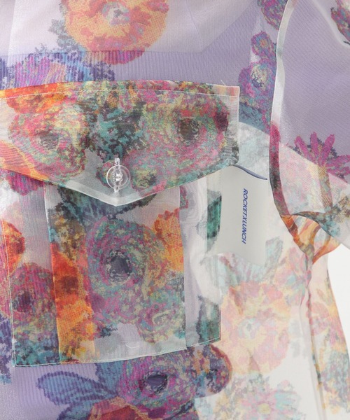 ROCKET x LUNCH（ロケットアンドランチ）の「ROCKET×LUNCH／ORGANZAガラシャツ　2929015（シャツ/ブラウス・レディース・その他1・SMALL）」の6枚目の写真