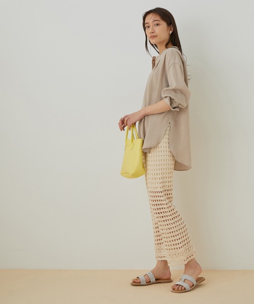 ADAM ET ROPE'(アダムエロペ)の「【アウトレット店舗・WEB限定】フレンチツイルギャザーブラウス(シャツ/ブラウス・レディース・ライトグレー/ベージュ/サックスブルー・FREE)」の8枚目の写真