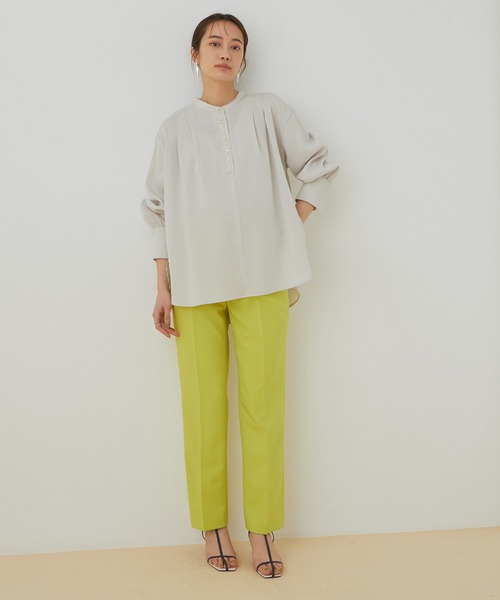 ADAM ET ROPE'(アダムエロペ)の「【アウトレット店舗・WEB限定】フレンチツイルギャザーブラウス(シャツ/ブラウス・レディース・ライトグレー/ベージュ/サックスブルー・FREE)」の6枚目の写真