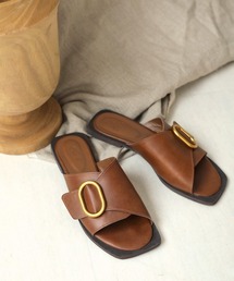 Bab | 【WEB限定】オーバルバックルサンダル(サンダル)