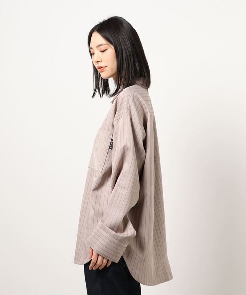 ANDGEEBEE(アンジービー)の「【UNISEX】ストライプシャツ(シャツ/ブラウス・レディース・ベージュ/ブラック・MEDIUM)」の8枚目の写真