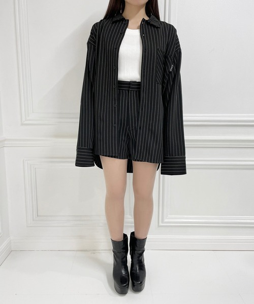 ANDGEEBEE(アンジービー)の「【UNISEX】ストライプシャツ(シャツ/ブラウス・レディース・ベージュ/ブラック・MEDIUM)」の12枚目の写真