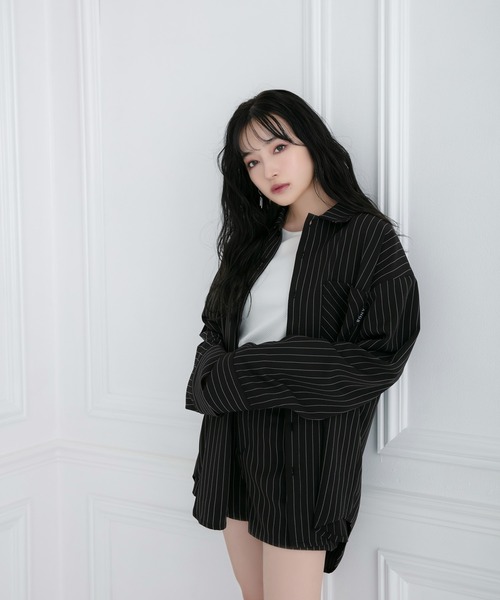 ANDGEEBEE(アンジービー)の「【UNISEX】ストライプシャツ(シャツ/ブラウス・レディース・ベージュ/ブラック・MEDIUM)」の19枚目の写真