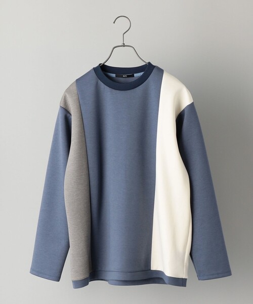 SHIPS（シップス）の「SHIPS: パネル アシンメトリー ポンチ ロングスリーブ カットソー (ロンT) 21SS（Tシャツ/カットソー・メンズ・ホワイト/ベージュ/ブルー/ネイビー・SMALL/MEDIUM/LARGE/X-LARGE）」の4枚目の写真